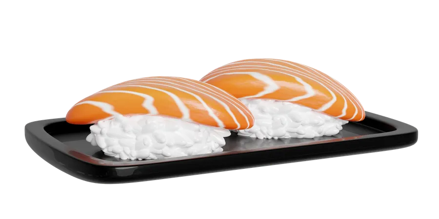 Salmon Onigiri Sushi  3D Icon