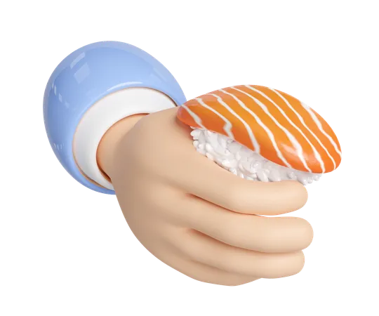 Salmon Onigiri Sushi  3D Icon