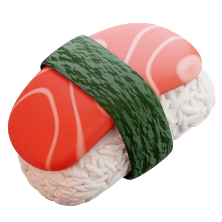 Salmon Sushi With Chopsticks  3D Icon