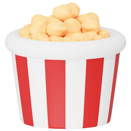 Salt Popcorn 3 D Icon Render 3D Icon