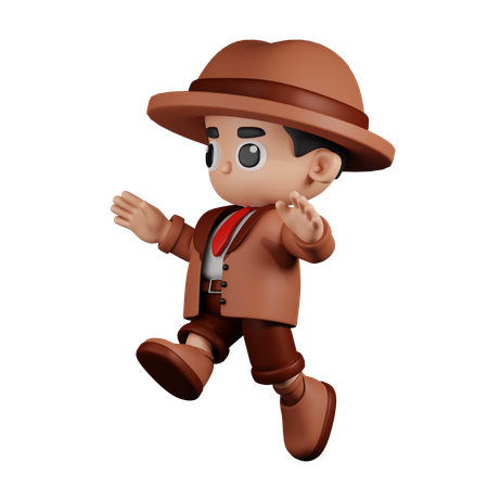 Detective de salto  3D Illustration