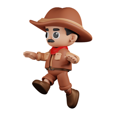 Cowboy saltitante  3D Illustration