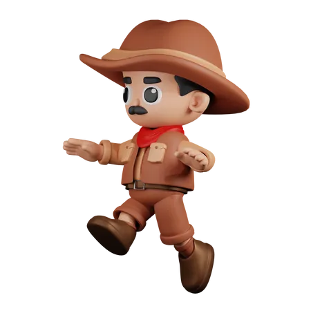 Cowboy saltitante  3D Illustration