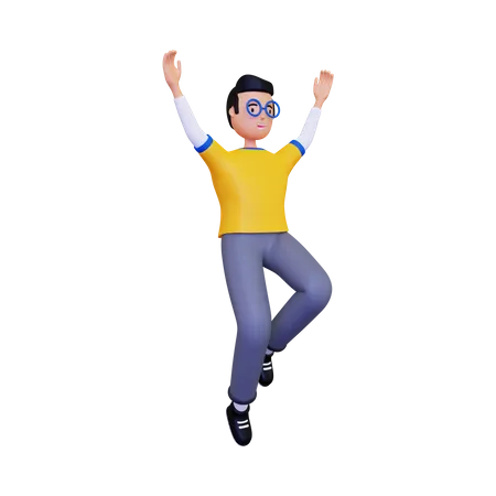 Homem saltando  3D Illustration