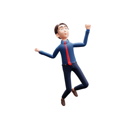 Salto de hombre de negocios  3D Icon