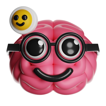 Salud mental del cerebro feliz  3D Icon