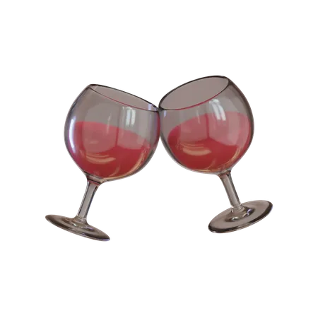 Salud vino  3D Icon