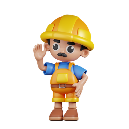 Saludo del constructor  3D Illustration