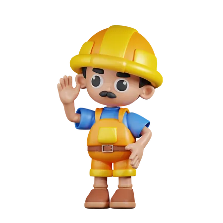 Saludo del constructor  3D Illustration