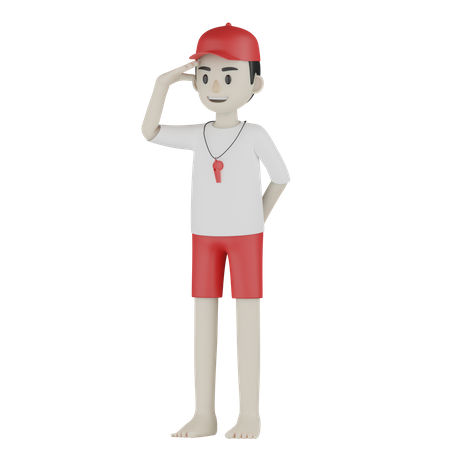 Saludo de guardia  3D Illustration