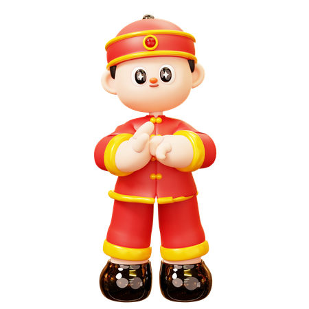 Saludo de niño chino  3D Icon