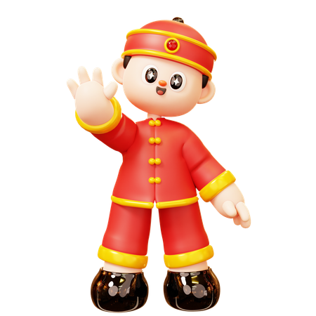 Saludo de niño chino  3D Icon