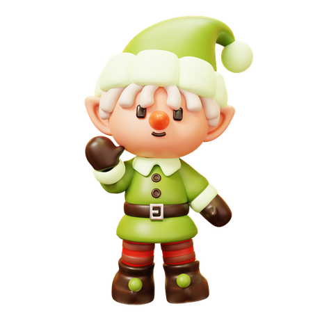 Saludo de elfo navideño  3D Icon