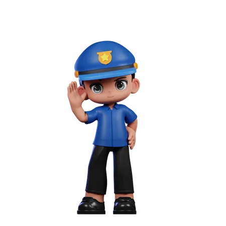 Saludo del policía  3D Illustration