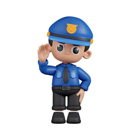 Saludo del policía  3D Illustration