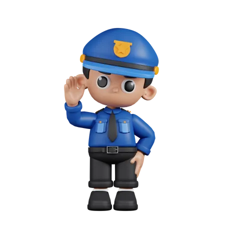 Saludo del policía  3D Illustration