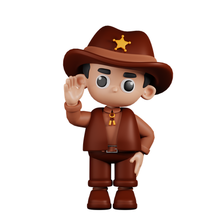 Saludo sheriff  3D Icon