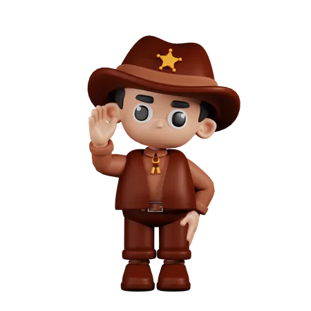 Saludo sheriff  3D Illustration