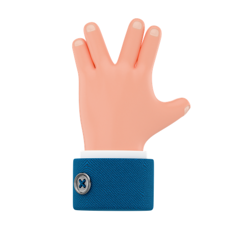 Gesto de mano de saludo vulcano  3D Icon