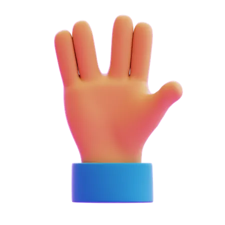 Gesto de mano de saludo vulcano  3D Icon