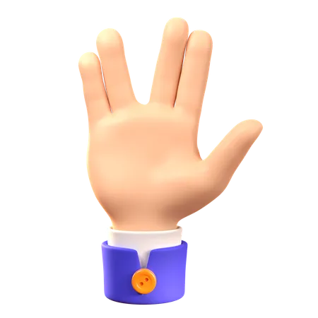 Gesto de mano de saludo vulcano  3D Icon