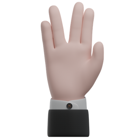 Gestos con las manos de saludo vulcano  3D Icon