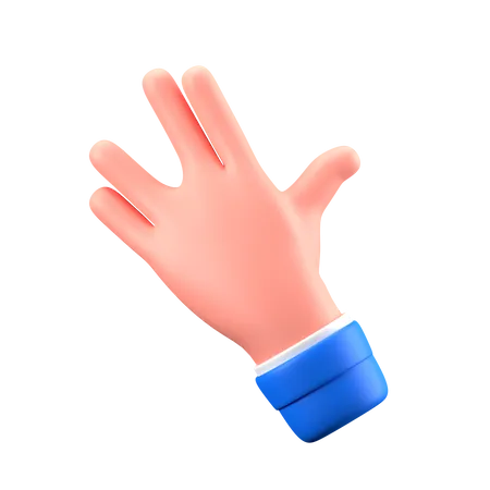 Geste de la main salut vulcain  3D Icon