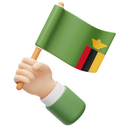 Sambia Flagge  3D Icon