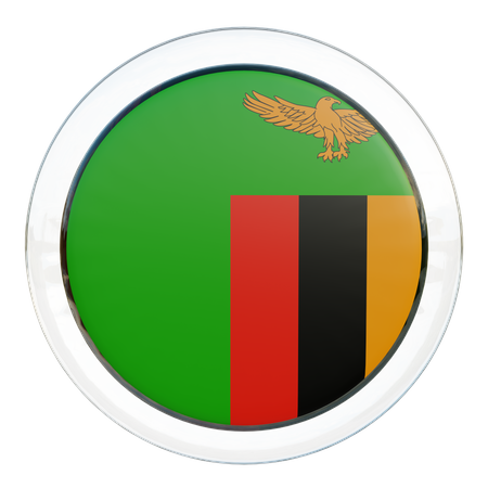Runde Flagge von Sambia  3D Icon