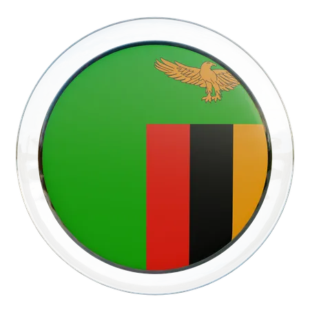 Runde Flagge von Sambia  3D Icon