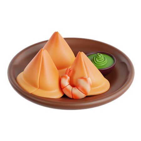 Samosa aux crevettes  3D Icon