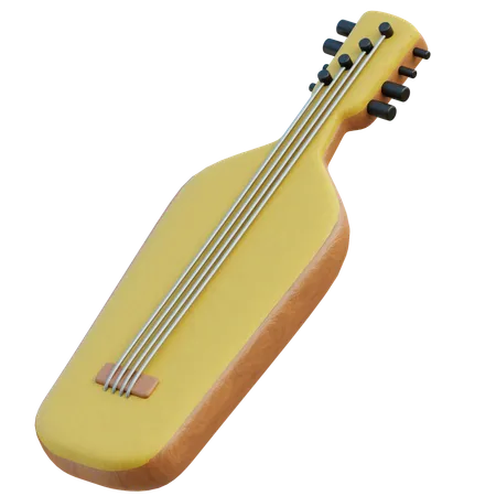 3 D Model Captures The Essence Of The Sampe A Traditional Stringed Instrument From Borneo With Its Simplistic Yet Resonant Design 3D Icon