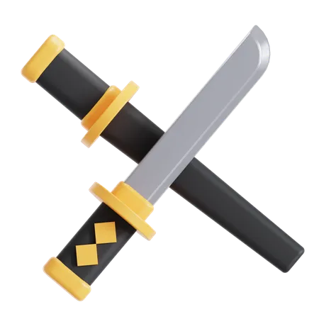 Traditional Weapon From Japan 3D Icon