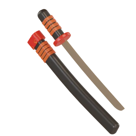 Samurai Sword  3D Illustration