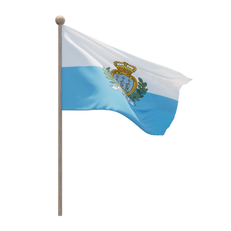 San Marino Flagpole  3D Icon