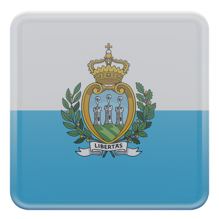 San Marino Square Flag  3D Icon