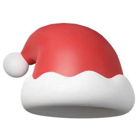 3 D Christmas Santa Hat Icon Minimal Decorative Festive Conical Shape Tree New Years Holiday Decor 3 D Design Element In Cartoon Style Icon Isolated On White Background 3 D Illustration 3D Icon
