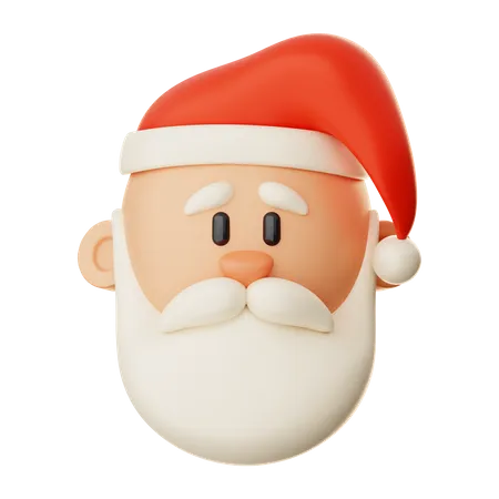 Sanata Claus Face  3D Icon