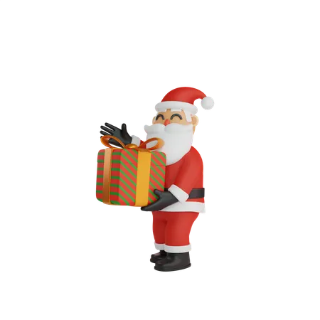 Santa Surprise 3D Illustration