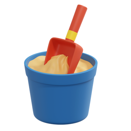 Sand Basket And Shovel  3D Icon