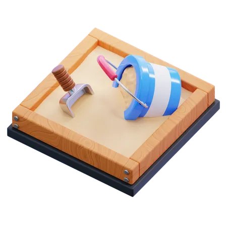 Sand Box  3D Icon