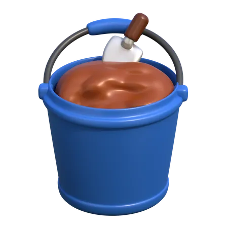 Sand Bucket 3 D Gardening Icon 3D Icon