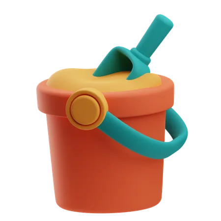 Sand Bucket  3D Icon