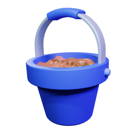 Sand Bucket  3D Icon