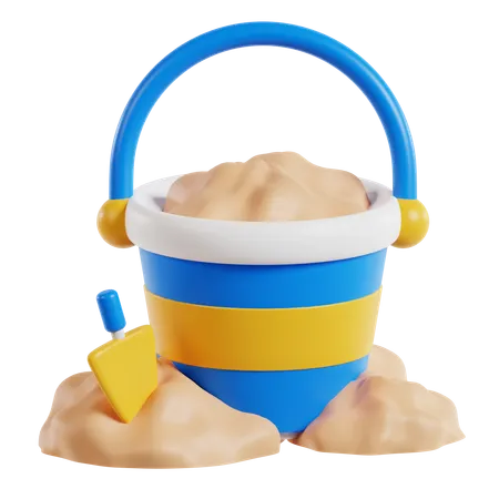 Sand Bucket  3D Icon