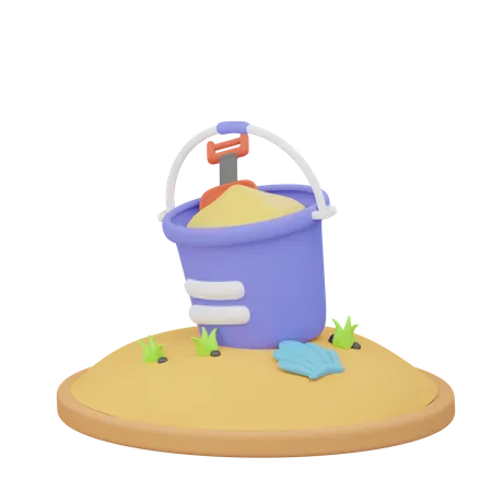 Sand Bucket  3D Icon