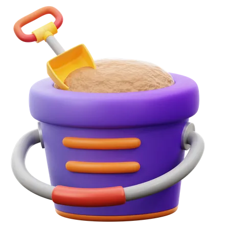 Sand Bucket  3D Icon