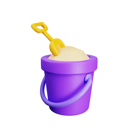 Sand Bucket  3D Icon