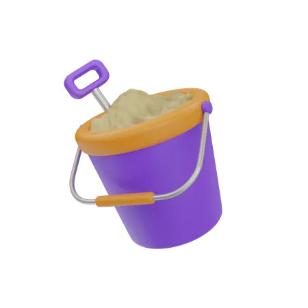 Sand Bucket  3D Icon