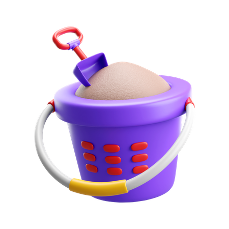 Sand Bucket  3D Icon